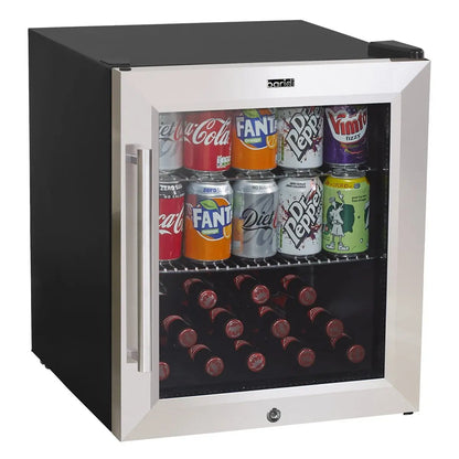 Baridi DH75 50L Tabletop Drinks Fridge Mini Beer Cooler Glass Door Stainless Steel Baridi