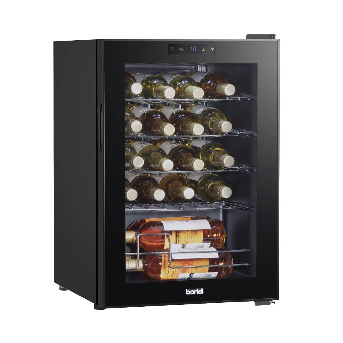 Baridi DH8 Wine Cooler/Fridge Digital Touchscreen Controls LED Light 20 Bottle - Black Baridi