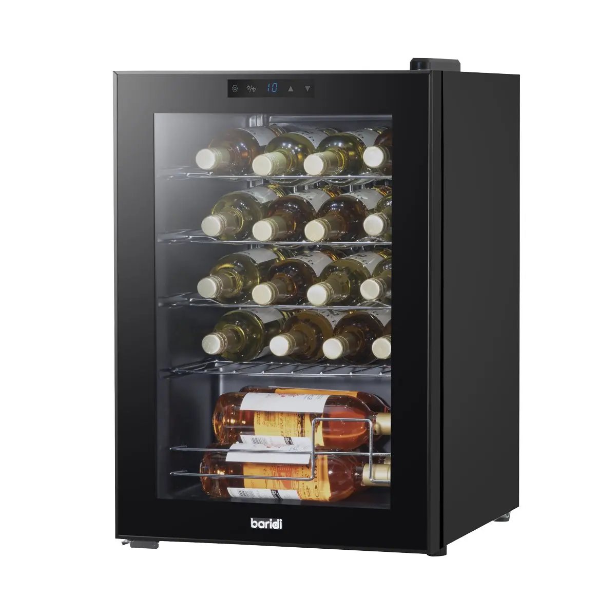 Baridi DH8 Wine Cooler/Fridge Digital Touchscreen Controls LED Light 20 Bottle - Black Baridi