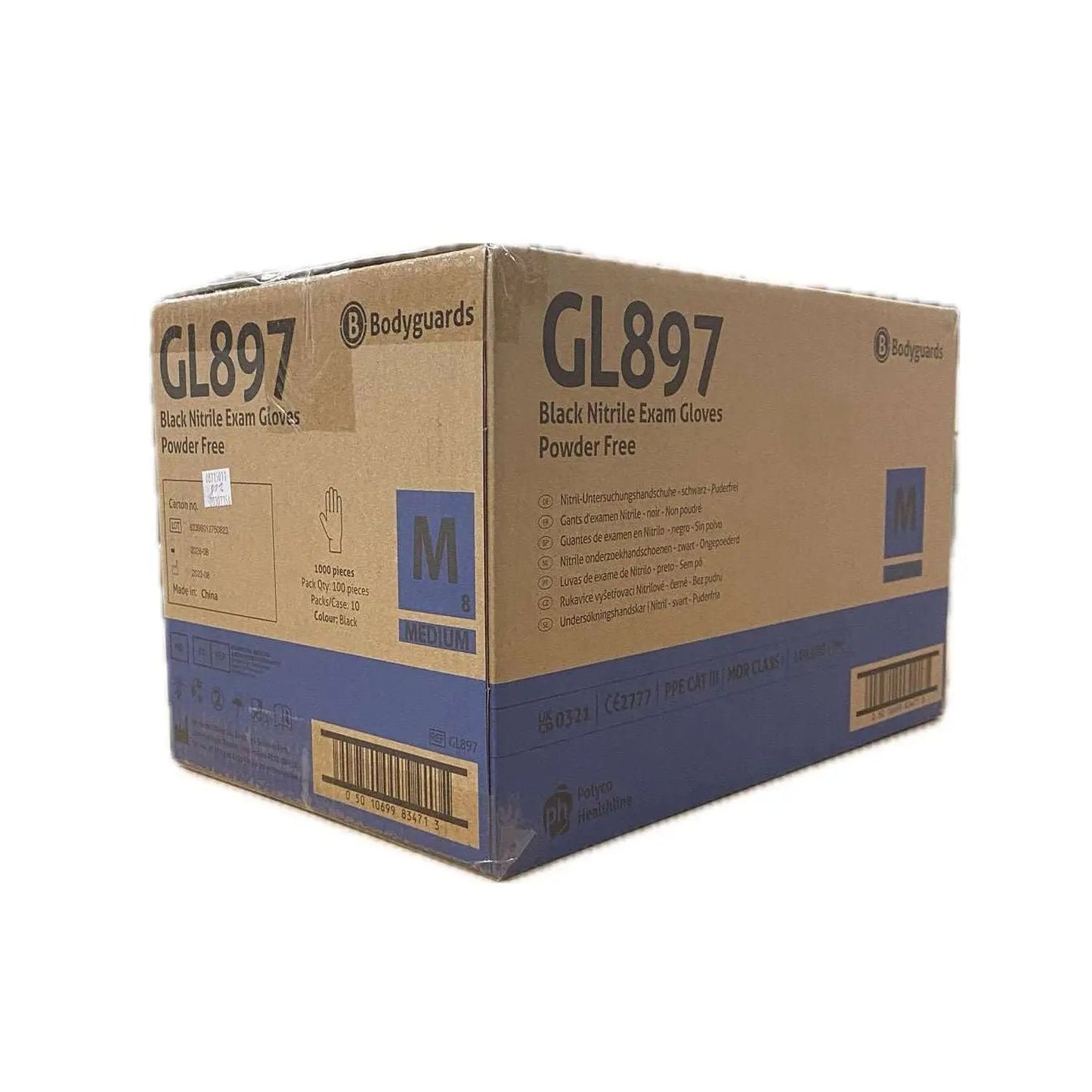 Bodyguards GL897 Black Nitrile Disposable Gloves – Box of 100 Bodyguards