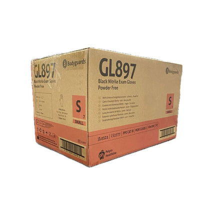 Bodyguards GL897 Black Nitrile Disposable Gloves – Box of 100 Bodyguards