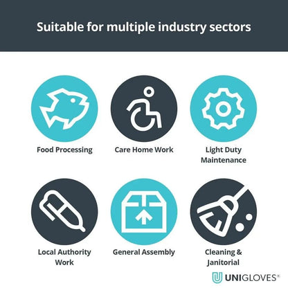 Box 100 Unigloves Flex Blue Nitrile Ultra Light Disposable Gloves GS021 Unigloves