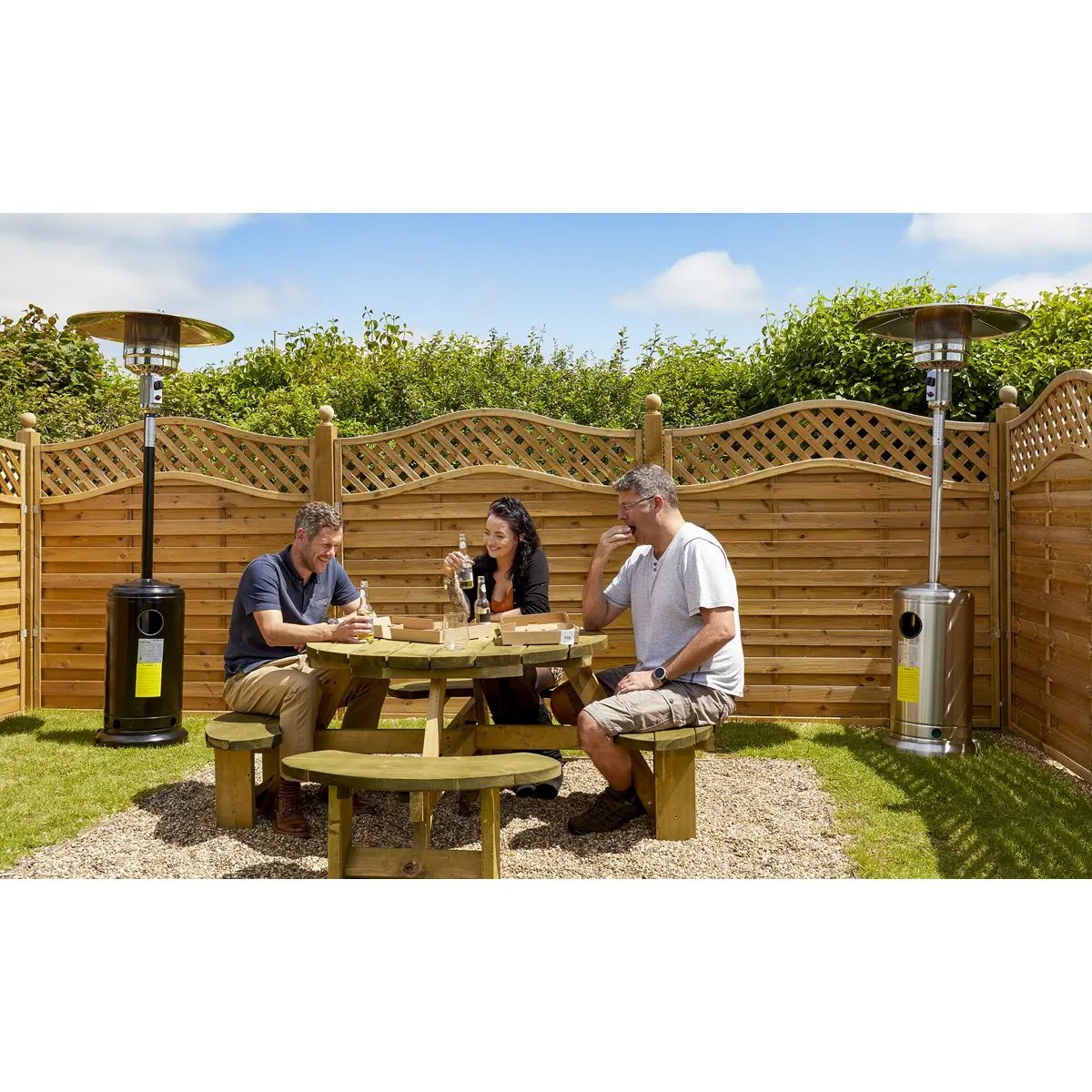 Dellonda DG1 Outdoor Garden Gas Patio Heater 13kW Commercial & Domestic Use Black Dellonda