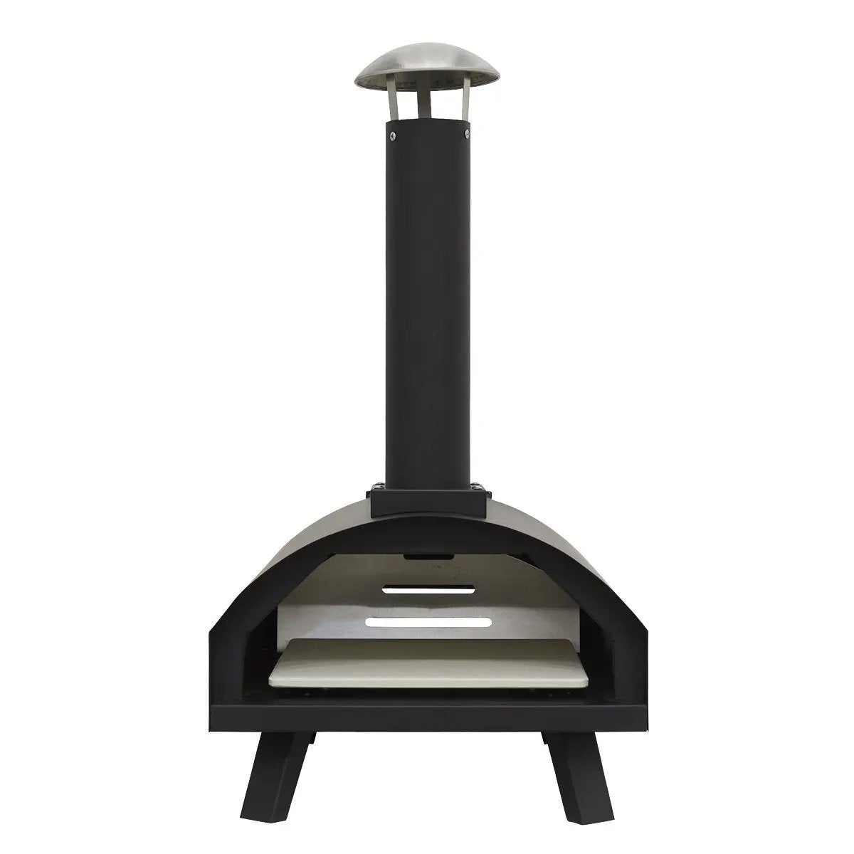 Dellonda DG10 Portable Wood-Fired 14" Pizza & Smoking Oven - Black/Stainless Steel Dellonda