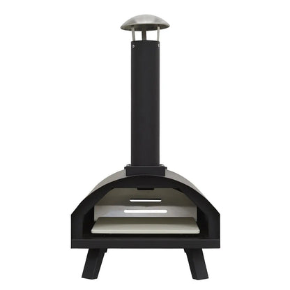 Dellonda DG10 Portable Wood-Fired 14" Pizza & Smoking Oven - Black/Stainless Steel Dellonda