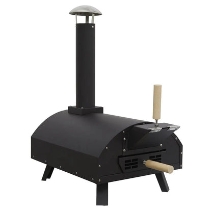 Dellonda DG10 Portable Wood-Fired 14" Pizza & Smoking Oven - Black/Stainless Steel Dellonda