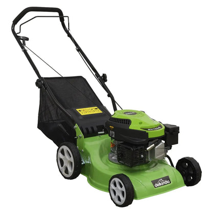 Dellonda DG100 Hand-Propelled Petrol Lawnmower Grass Cutter 132cc 16"/40cm 4-Stroke Dellonda
