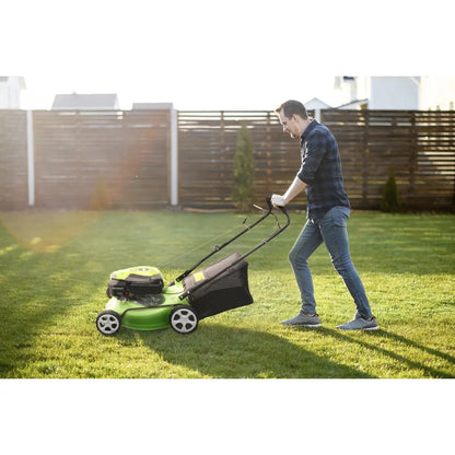 Dellonda DG100 Hand-Propelled Petrol Lawnmower Grass Cutter 132cc 16"/40cm 4-Stroke Dellonda