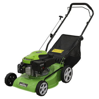 Dellonda DG100 Hand-Propelled Petrol Lawnmower Grass Cutter 132cc 16"/40cm 4-Stroke Dellonda