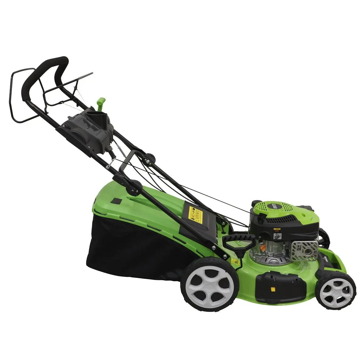 Dellonda DG101 Self-Propelled Petrol Lawnmower Grass Cutter with Height Adjustment & Grass Bag 149cc 18"/46cm 4-Stroke Engine Dellonda