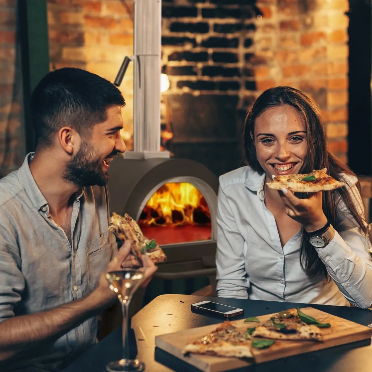 Dellonda DG103 Large Outdoor Wood-Fired Pizza Oven & Smoker with Side Shelves & Stand Dellonda