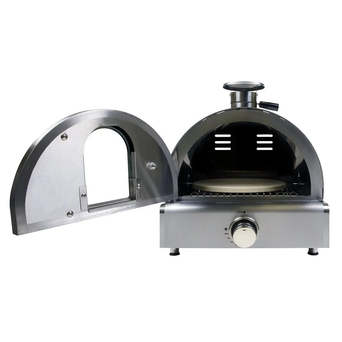 Dellonda DG104 Outdoor Tabletop Gas Powered Pizza Oven with Temperature Display Dellonda