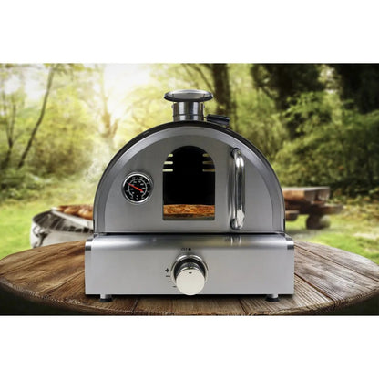 Dellonda DG104 Outdoor Tabletop Gas Powered Pizza Oven with Temperature Display Dellonda