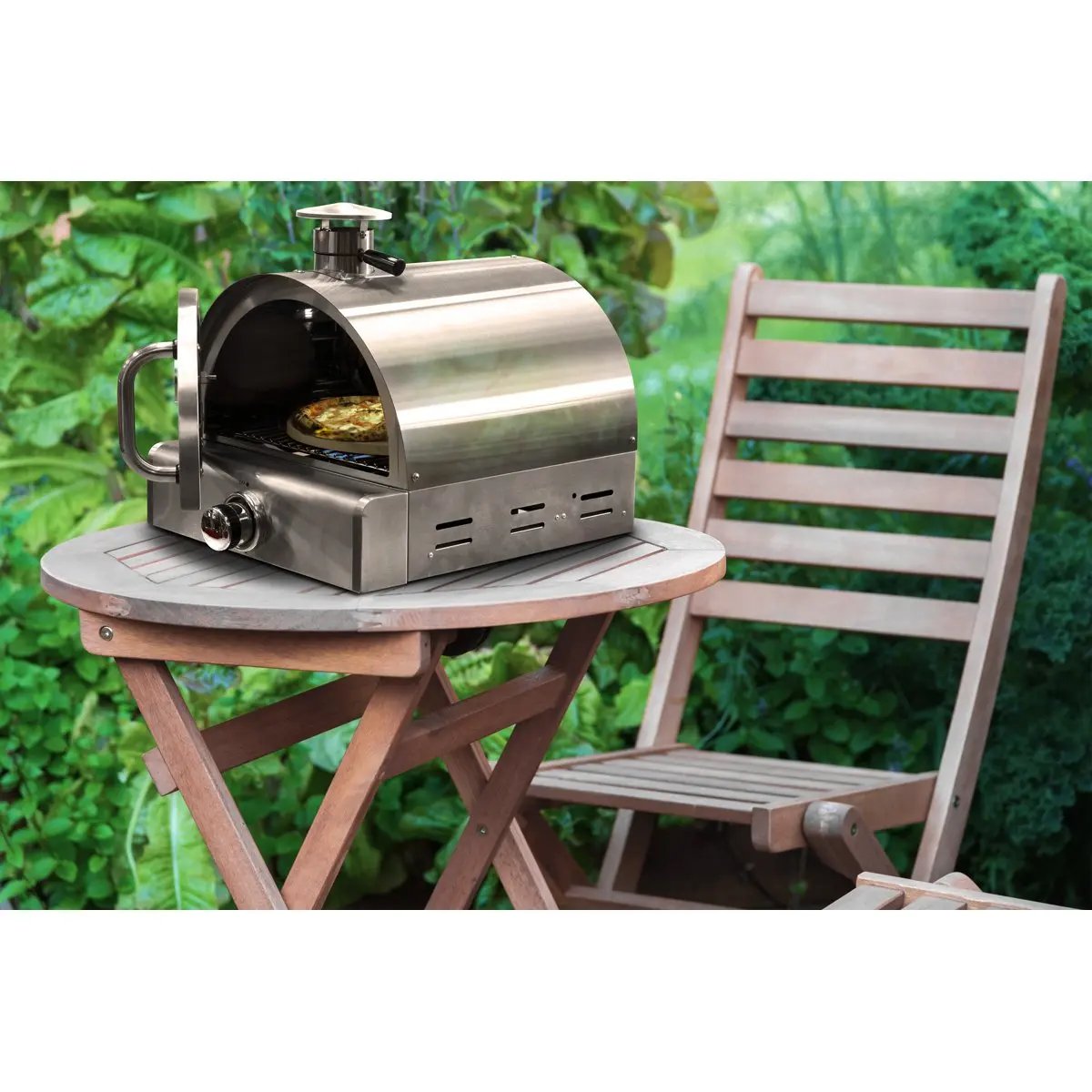 Dellonda DG104 Outdoor Tabletop Gas Powered Pizza Oven with Temperature Display Dellonda