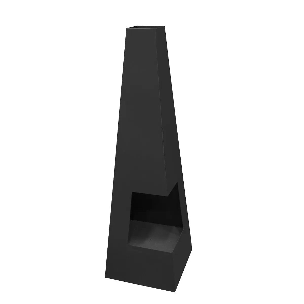 Dellonda DG105 Chiminea Wood Burner Heater for Outdoors W45cm x H150cm - Black Steel Dellonda