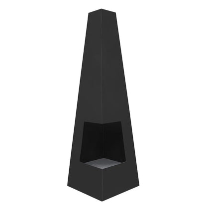Dellonda DG105 Chiminea Wood Burner Heater for Outdoors W45cm x H150cm - Black Steel Dellonda