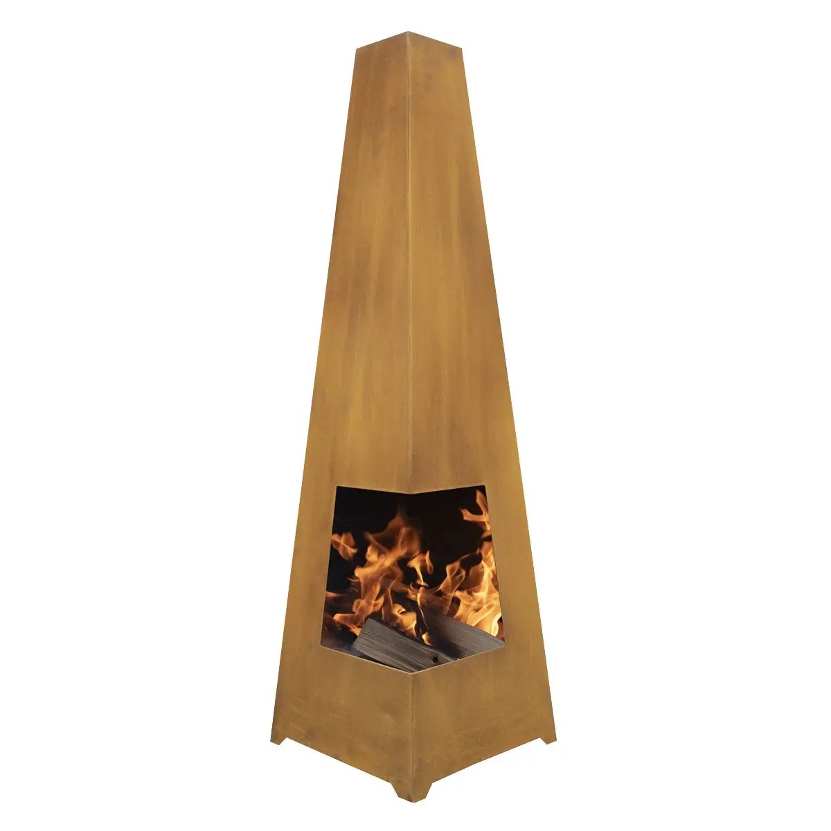 Dellonda DG106 Chiminea Wood Burner Heater for Outdoors W45cm x H150cm Corten Steel Dellonda