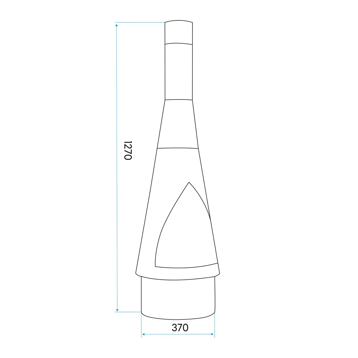 Dellonda DG110 Outdoor/Garden/Patio Conical Chiminea Fireplace Fire Pit Heater H127cm - Corten Steel Dellonda