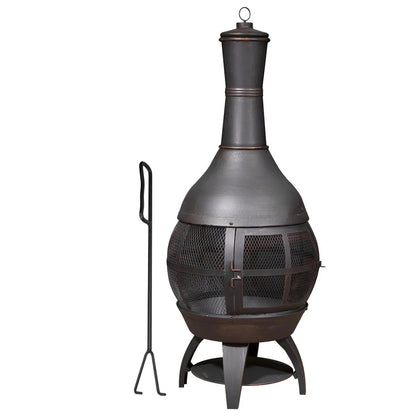 Dellonda DG112 Deluxe 360° Chiminea/Fire Pit/Outdoor Heater - Antique Bronze Finish Dellonda
