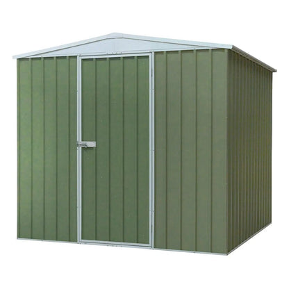 Dellonda DG115 Galvanised Steel Metal Garden/Outdoor/Storage Shed 7.5FT x 7.5FT Apex Style Roof - Green Dellonda