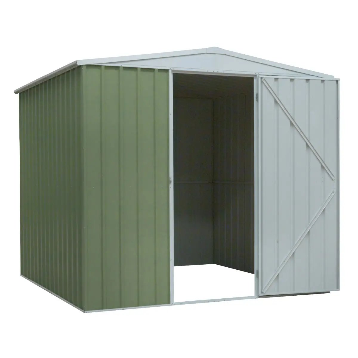Dellonda DG115 Galvanised Steel Metal Garden/Outdoor/Storage Shed 7.5FT x 7.5FT Apex Style Roof - Green Dellonda