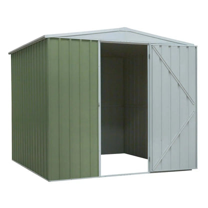 Dellonda DG115 Galvanised Steel Metal Garden/Outdoor/Storage Shed 7.5FT x 7.5FT Apex Style Roof - Green Dellonda