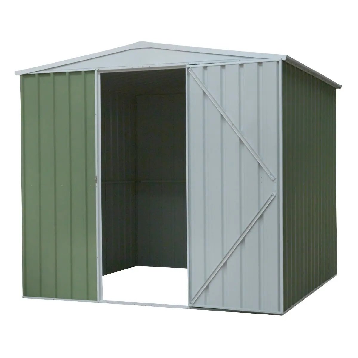 Dellonda DG115 Galvanised Steel Metal Garden/Outdoor/Storage Shed 7.5FT x 7.5FT Apex Style Roof - Green Dellonda
