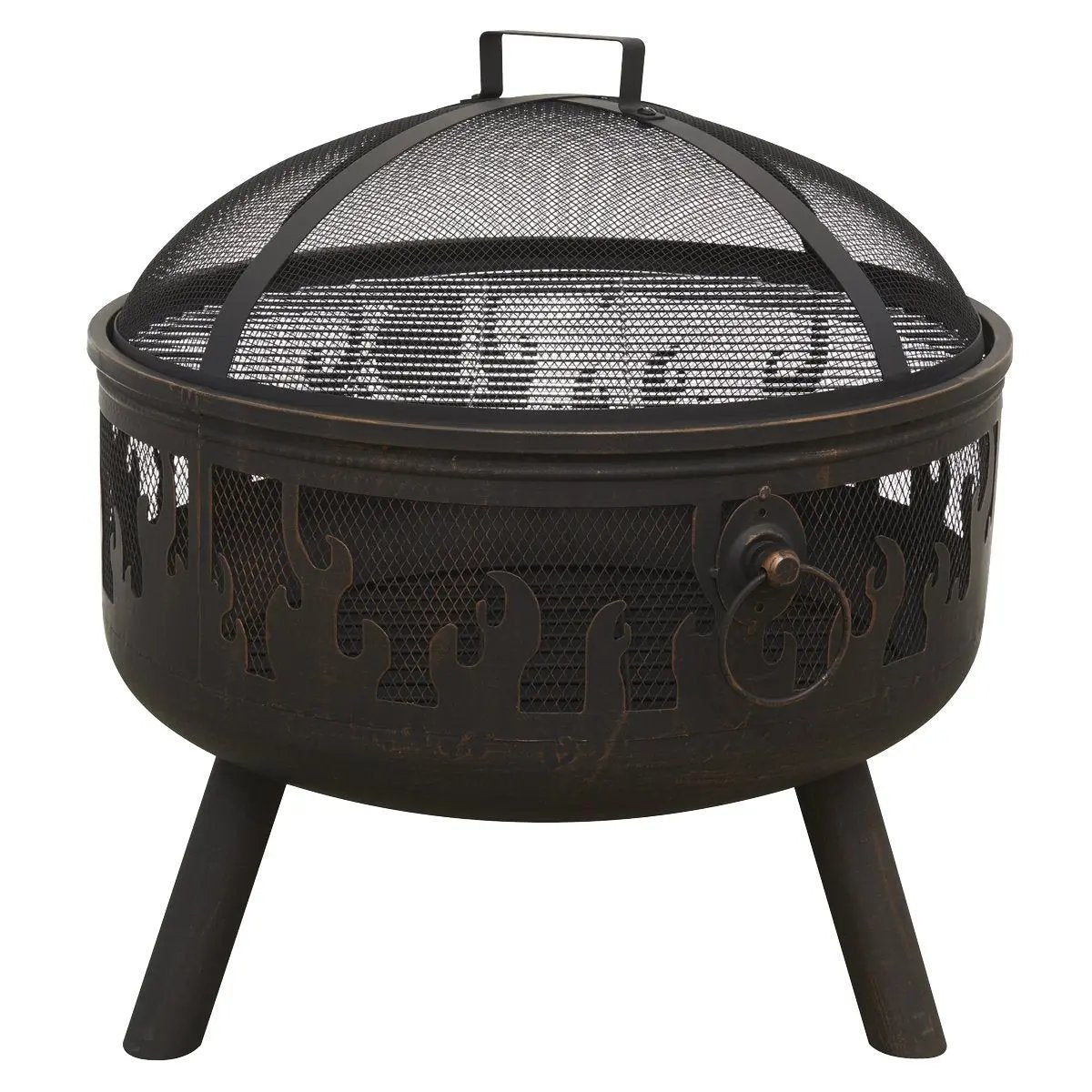Dellonda DG117 Deluxe Firepit Fireplace Outdoor Patio Heater Cooking Grill & Poker Dellonda