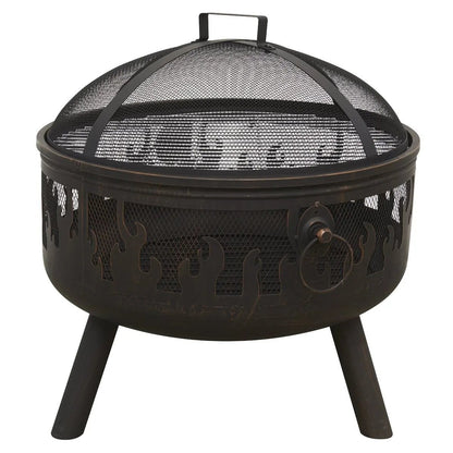 Dellonda DG117 Deluxe Firepit Fireplace Outdoor Patio Heater Cooking Grill & Poker Dellonda