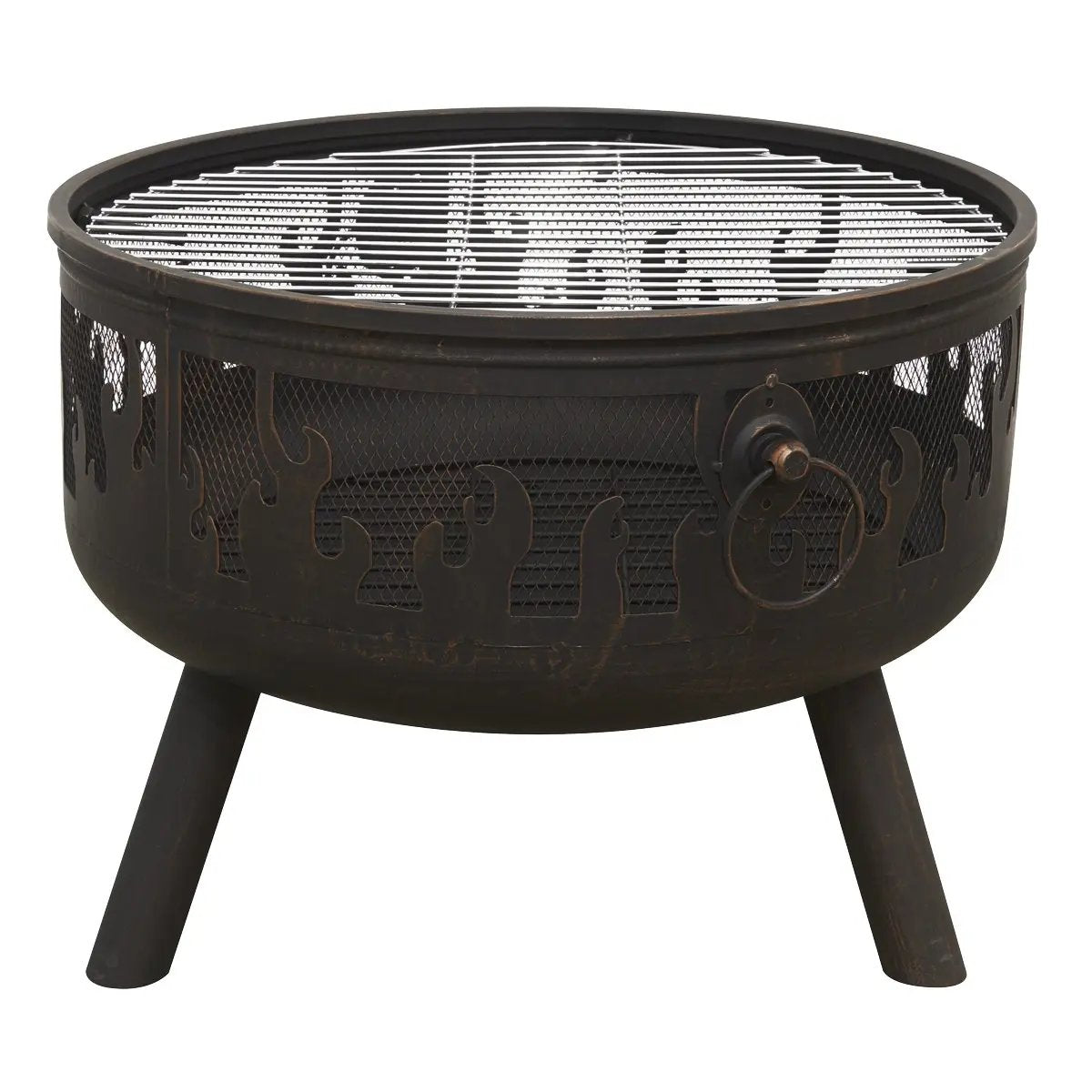Dellonda DG117 Deluxe Firepit Fireplace Outdoor Patio Heater Cooking Grill & Poker Dellonda