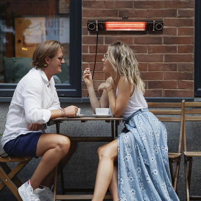 Dellonda DG125 Infrared Outdoor 2000W Patio Heater with Speakers for Music Black Dellonda