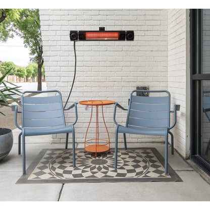 Dellonda DG125 Infrared Outdoor 2000W Patio Heater with Speakers for Music Black Dellonda