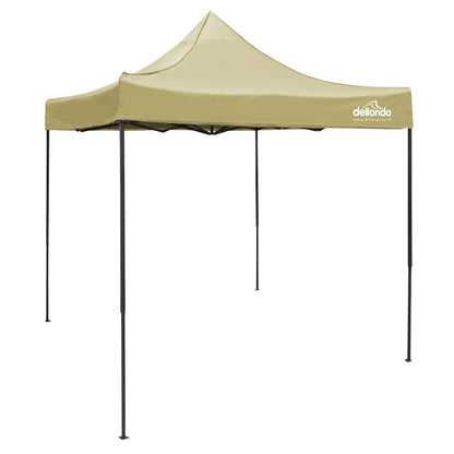 Dellonda DG126 Premium 2x2m Pop-Up Gazebo Heavy Duty PVC Coated Water Resistant Fabric Beige Dellonda