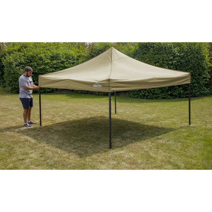 Dellonda DG126 Premium 2x2m Pop-Up Gazebo Heavy Duty PVC Coated Water Resistant Fabric Beige Dellonda