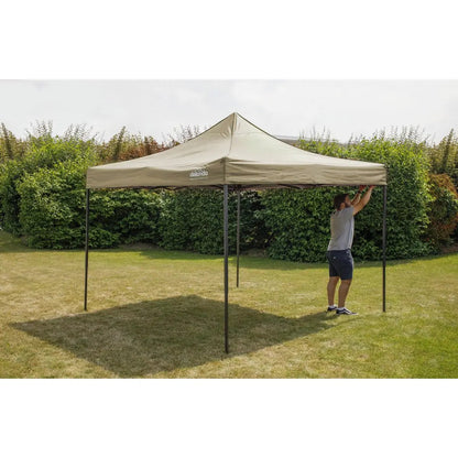 Dellonda DG126 Premium 2x2m Pop-Up Gazebo Heavy Duty PVC Coated Water Resistant Fabric Beige Dellonda