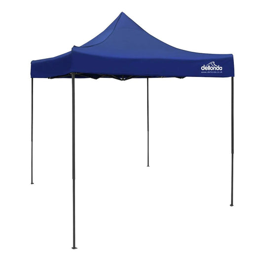 Dellonda DG127 Premium 2x2m Pop-Up Gazebo Heavy Duty PVC Coated Water Resistant Fabric Blue Dellonda