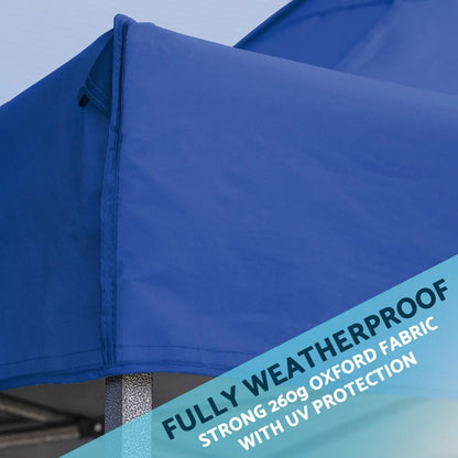 Dellonda DG127 Premium 2x2m Pop-Up Gazebo Heavy Duty PVC Coated Water Resistant Fabric Blue Dellonda
