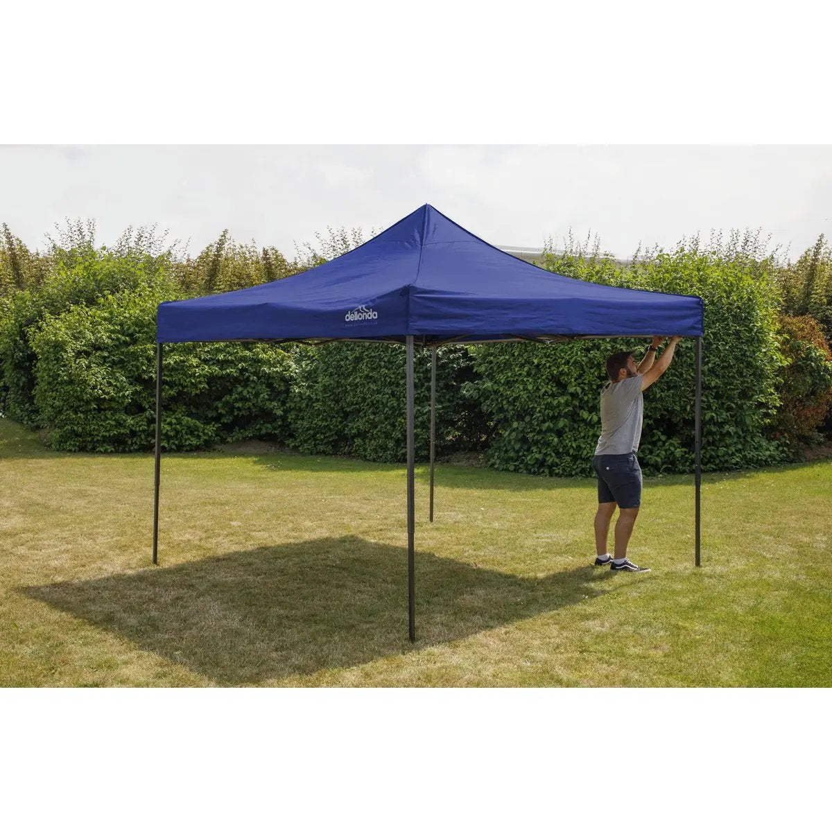 Dellonda DG127 Premium 2x2m Pop-Up Gazebo Heavy Duty PVC Coated Water Resistant Fabric Blue Dellonda