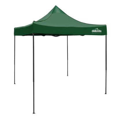Dellonda DG128 Premium 2x2m Pop-Up Gazebo Heavy Duty PVC Coated Water Resistant Fabric Dark Green Dellonda