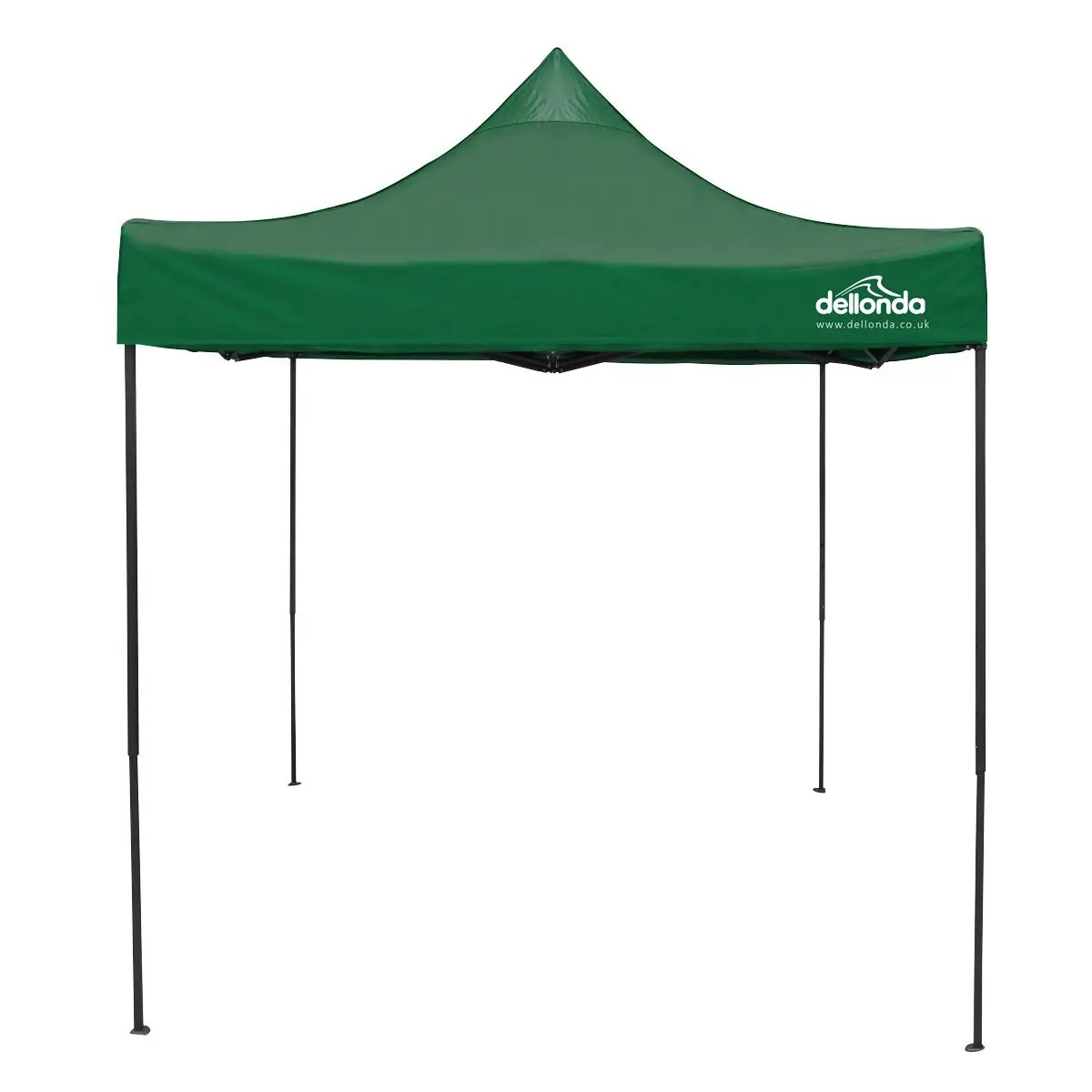 Dellonda DG128 Premium 2x2m Pop-Up Gazebo Heavy Duty PVC Coated Water Resistant Fabric Dark Green Dellonda