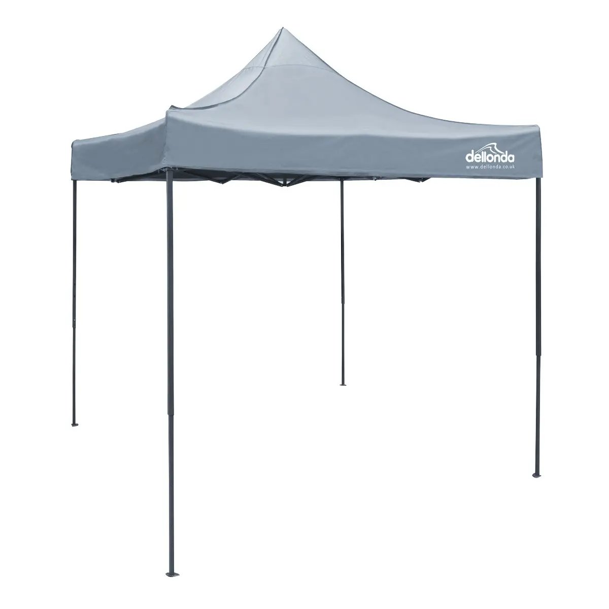 Dellonda DG129 Premium 2x2m Pop-Up Gazebo Heavy Duty PVC Coated Water Resistant Fabric Grey Dellonda