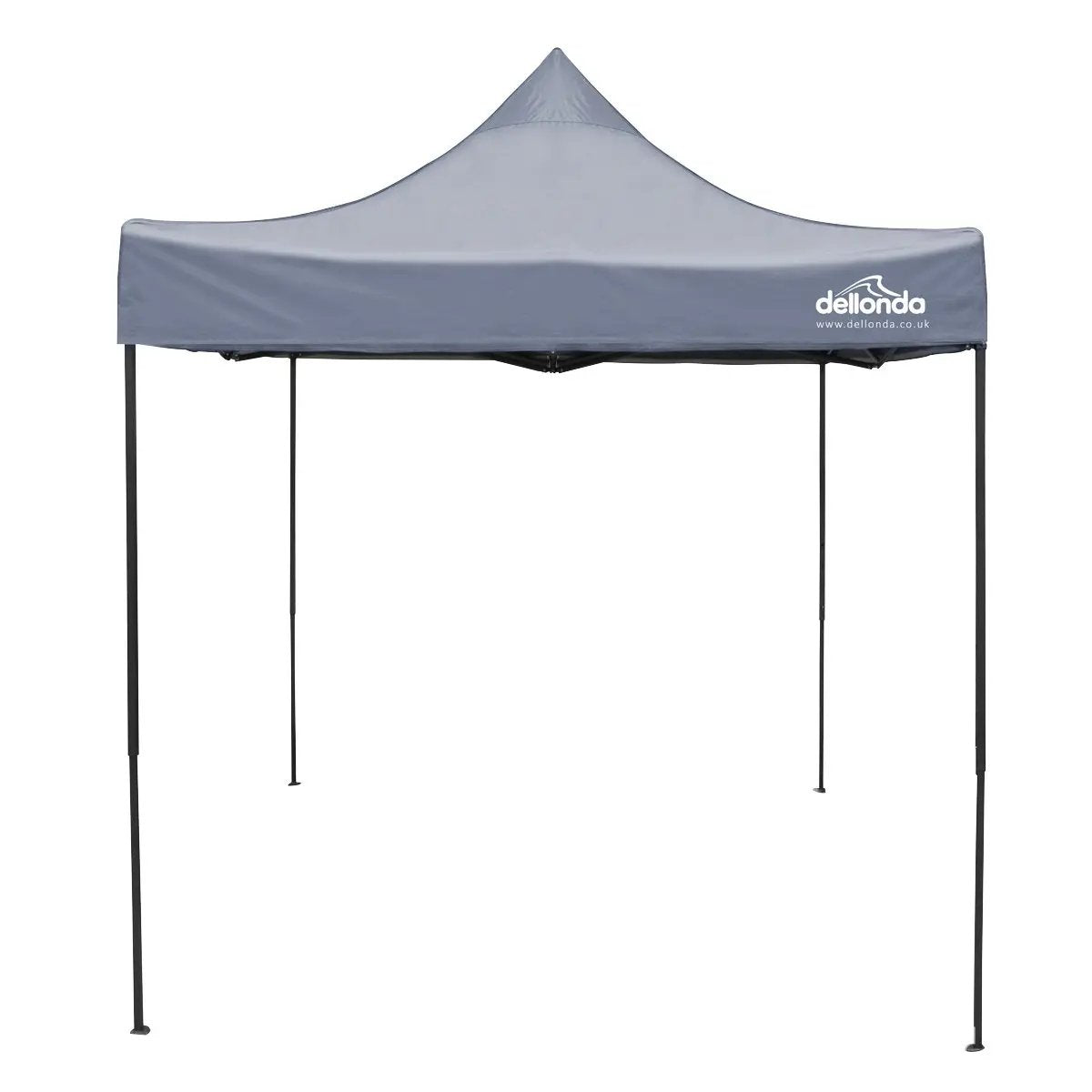 Dellonda DG129 Premium 2x2m Pop-Up Gazebo Heavy Duty PVC Coated Water Resistant Fabric Grey Dellonda