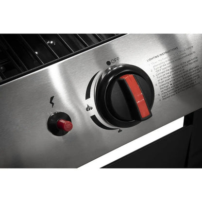 Dellonda DG13 2 Burner Gas BBQ Grill with Ignition & Thermometer - Black/Stainless Steel Dellonda