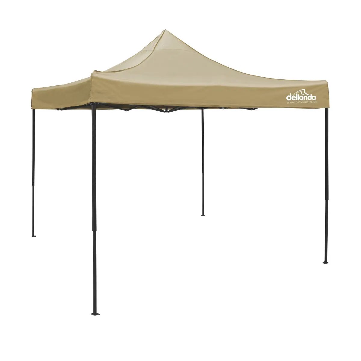 Dellonda DG130 Premium 3 x 3m Pop-Up Gazebo PVC Coated Water Resistant Fabric Beige Dellonda