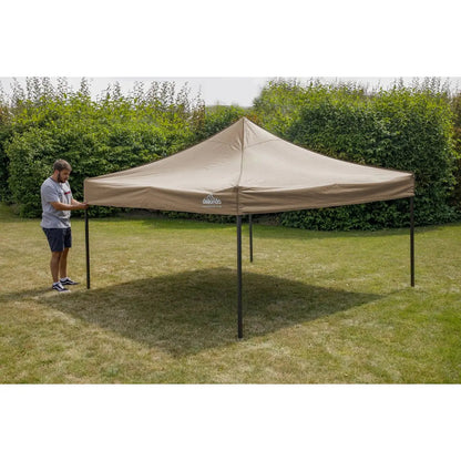 Dellonda DG130 Premium 3 x 3m Pop-Up Gazebo PVC Coated Water Resistant Fabric Beige Dellonda