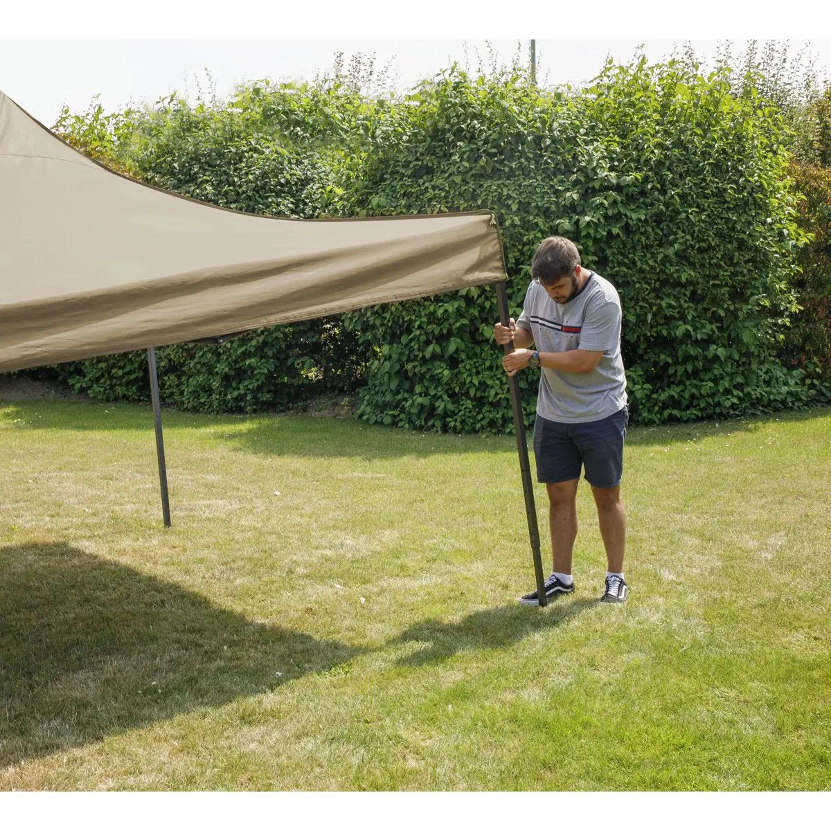 Dellonda DG130 Premium 3 x 3m Pop-Up Gazebo PVC Coated Water Resistant Fabric Beige Dellonda