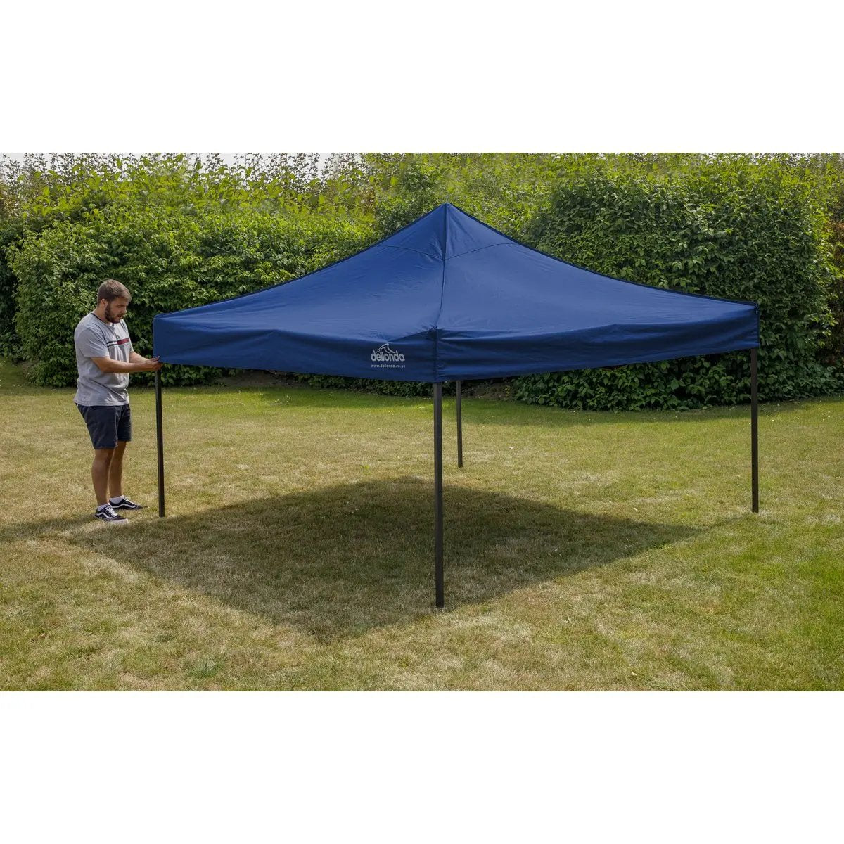 Dellonda DG131 Premium 3 x 3m Pop-Up Gazebo PVC Coated Water Resistant Fabric Blue Dellonda