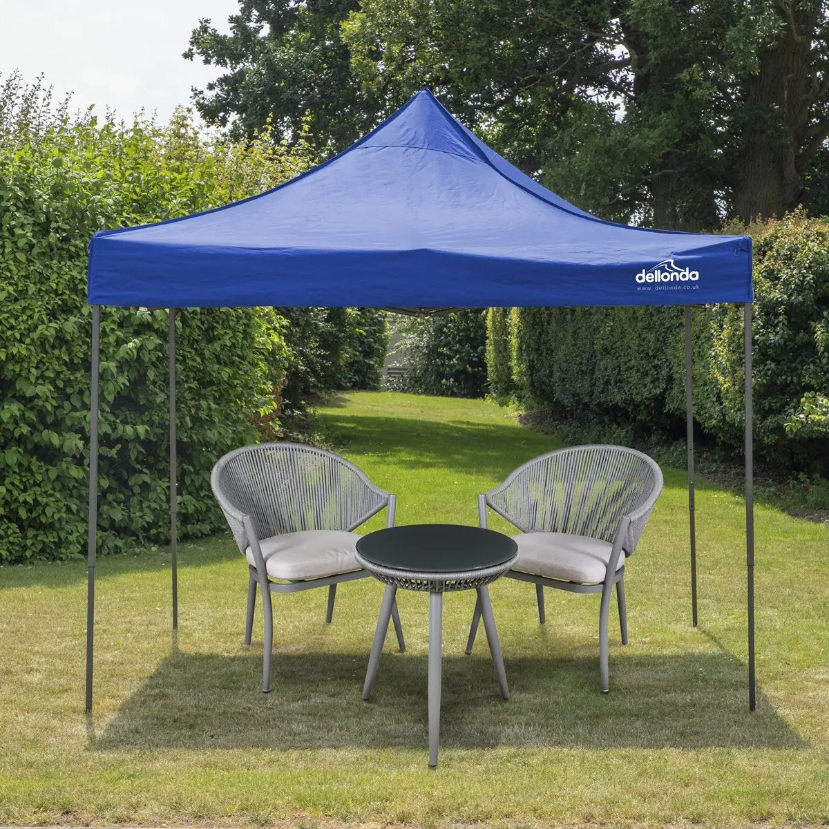 Dellonda DG131 Premium 3 x 3m Pop-Up Gazebo PVC Coated Water Resistant Fabric Blue Dellonda