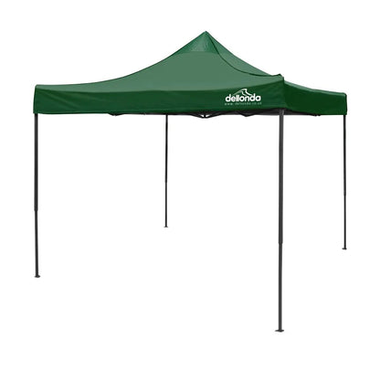 Dellonda DG132 Premium 3 x 3m Pop-Up Gazebo PVC Coated Water Resistant Fabric Dark Green Dellonda
