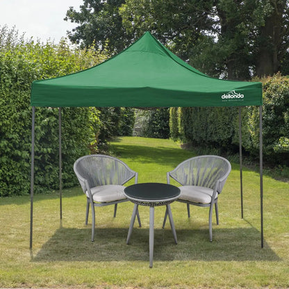 Dellonda DG132 Premium 3 x 3m Pop-Up Gazebo PVC Coated Water Resistant Fabric Dark Green Dellonda